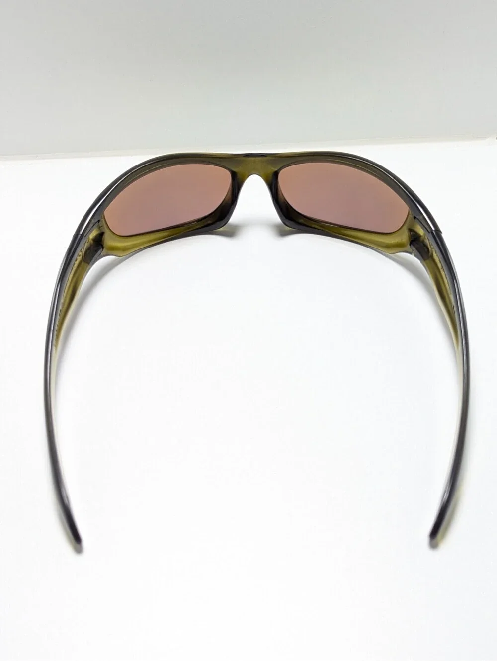 Oakley Monster Dog Gold Lenses Translucent Olive Green Wrap Men’s Sunglasses
